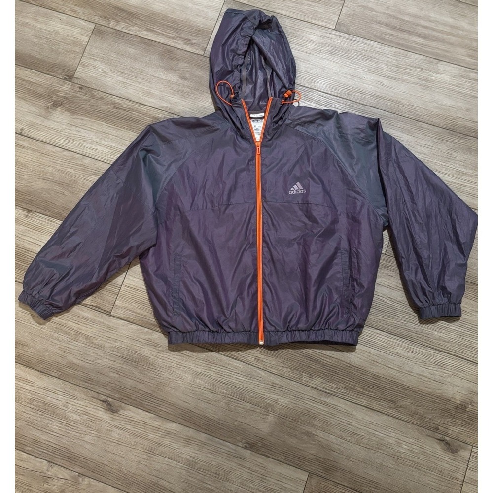 Adidas Jacket Womens Medium Grey Nylon Blend Windbreaker Lightweight Travel